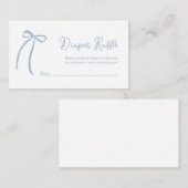 Dusty Blue Bow Luier Raffle Insert Kaart (Voorkant / Achterkant)