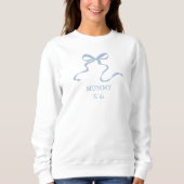 Dusty Blue Bow Mummy wordt een sweatshirt (Voorkant)