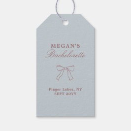 Dusty Blue Bow Personalized Bachelorette Party Cadeaulabel