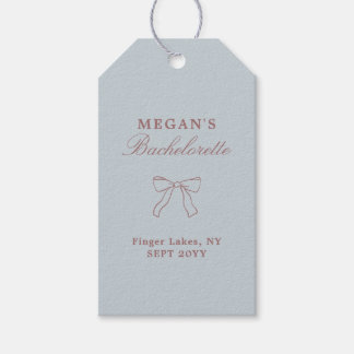 Dusty Blue Bow Personalized Bachelorette Party Cadeaulabel