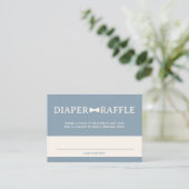 Dusty Blue Bow Stropdas Diaper Raffle Informatiekaartje (Staand voorkant)