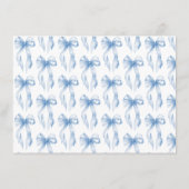 Dusty Blue Bow Tying the Knot Vrijgezellenfeest Re Informatiekaartje (Achterkant)