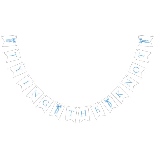 Dusty Blue Bow Tying the Knot Vrijgezellenfeest Vlaggetjes (Alle)