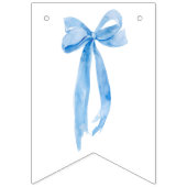 Dusty Blue Bow Tying the Knot Vrijgezellenfeest Vlaggetjes (Eerste vlag)