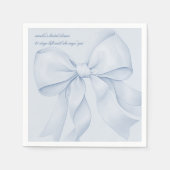 Dusty Blue Bow Vrijgezellenfeest Elegant Servet (Voorkant)