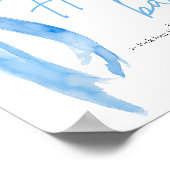 Dusty Blue Bow Vrijgezellenfeest Flower Bar Sign Poster (Hoek)