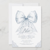 Dusty Blue Bow-Vrijgezellenfeest Kaart (Voorkant)