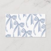 Dusty Blue Bow Vrijgezellenfeest Recept Aanvraag Informatiekaartje (Achterkant)