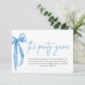 Dusty Blue Bow Vrijgezellenfeest The Panty Game Ka Kaart (Staand voorkant)