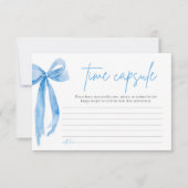 Dusty Blue Bow Vrijgezellenfeest Time Capsule Kaar Kaart (Voorkant)