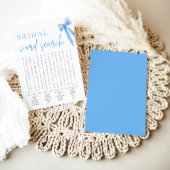 Dusty Blue Bow Vrijgezellenfeest Word Search Game Kaart