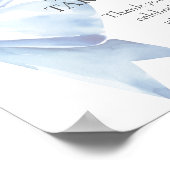 Dusty Blue Bow Waterverf Baby shower Favors Poster (Hoek)