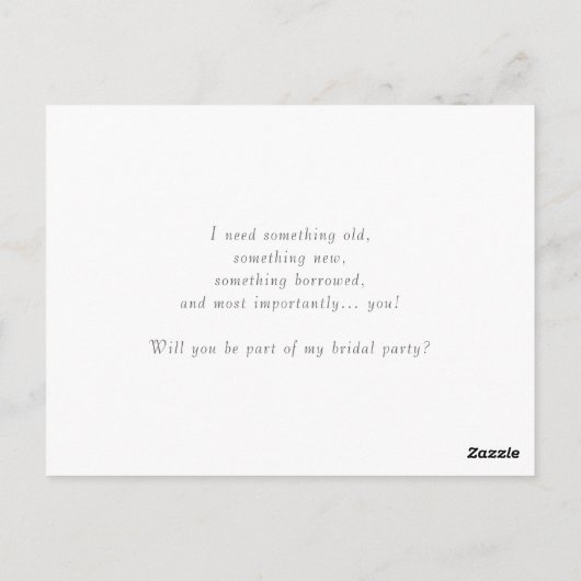 Dusty Blue Bow wordt mijn bruidsmeisje Kaart (Achterkant)