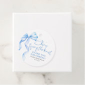 Dusty Blue Bow Ze bindt de knoop Vrijgezellenfeest Bedankjes Labels (In situ)