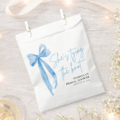 Dusty Blue Bow Ze bindt de knoop Vrijgezellenfeest Bedankzakje (Geknipt)