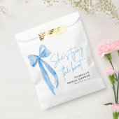 Dusty Blue Bow Ze bindt de knoop Vrijgezellenfeest Bedankzakje (Gezegeld)