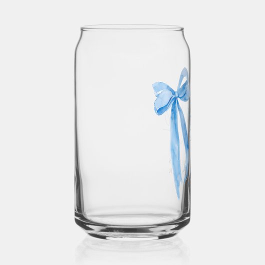 Dusty Blue Bow Ze bindt de knoop Vrijgezellenfeest Blikvorm Glas (Rechts)