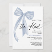 Dusty Blue Bow Ze bindt de knoop Vrijgezellenfeest Kaart (Voorkant)