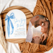 Dusty Blue Bow Ze bindt de knoop Vrijgezellenfeest Kaart