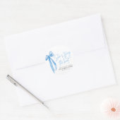 Dusty Blue Bow Ze bindt de knoop Vrijgezellenfeest Ronde Sticker (Envelop)