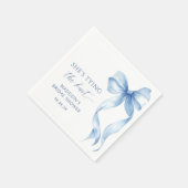 Dusty Blue Bow Ze bindt de knoop Vrijgezellenfeest Servet (Hoek)