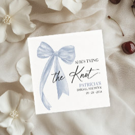 Dusty Blue Bow Ze bindt de knoop Vrijgezellenfeest Servet