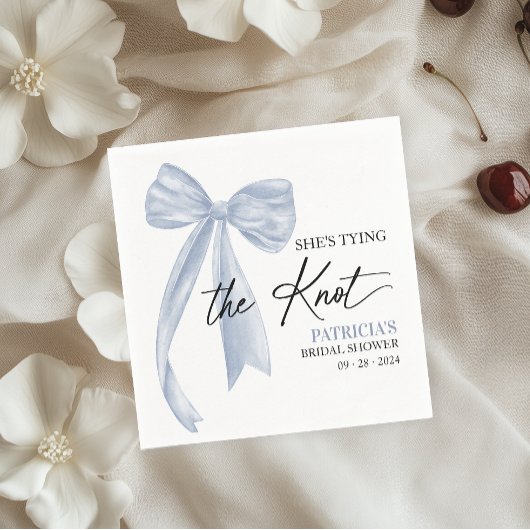 Dusty Blue Bow Ze bindt de knoop Vrijgezellenfeest Servet