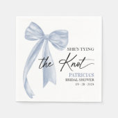 Dusty Blue Bow Ze bindt de knoop Vrijgezellenfeest Servet (Voorkant)