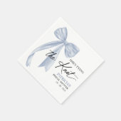 Dusty Blue Bow Ze bindt de knoop Vrijgezellenfeest Servet (Hoek)