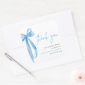 Dusty Blue Bow Ze bindt de knoop Vrijgezellenfeest Vierkante Sticker (Envelop)