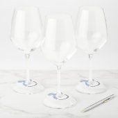 Dusty Blue Bow Ze bindt de knoop Vrijgezellenfeest Wijnglaslabel (Set)