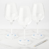 Dusty Blue Bow Ze bindt de knoop Vrijgezellenfeest Wijnglaslabel (Set)