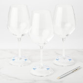 Dusty Blue Bow Ze bindt de knoop Vrijgezellenfeest Wijnglaslabel (Set)