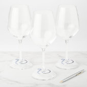 Dusty Blue Bow Ze bindt de knoop Vrijgezellenfeest Wijnglaslabel (Set)