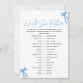 Dusty Blue Bow zou ze liever Vrijgezellenfeest spe Kaart (Voorkant)