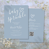 Dusty Blue Boy All in One Baby Sprinkle Shower Kaart