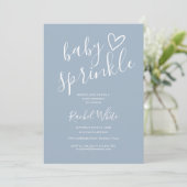 Dusty Blue Boy All in One Baby Sprinkle Shower Kaart (Staand voorkant)