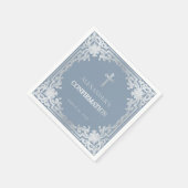 Dusty Blue Boy Bevestiging Elegant Faux Silver Servet (Hoek)
