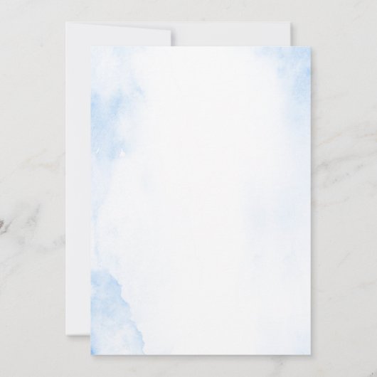 Dusty blue boy Doop Spaans Uitnodiging (Achterkant)