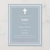 Dusty blue boy Doop uitnodiging (Voorkant)