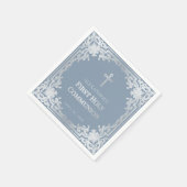 Dusty Blue Boy Eerste Communie Elegante  Servet (Hoek)