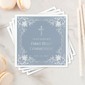 Dusty Blue Boy Eerste Communie Elegante  Servet