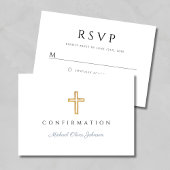 Dusty Blue Boy Religious Cross Confirmation RSVP Kaartje