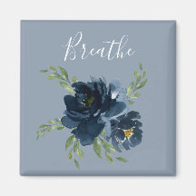 Dusty Blue Breathe Script Waterverf Elegant