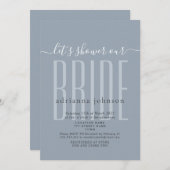 Dusty Blue Bridal Shower Kaart (Voorkant / Achterkant)