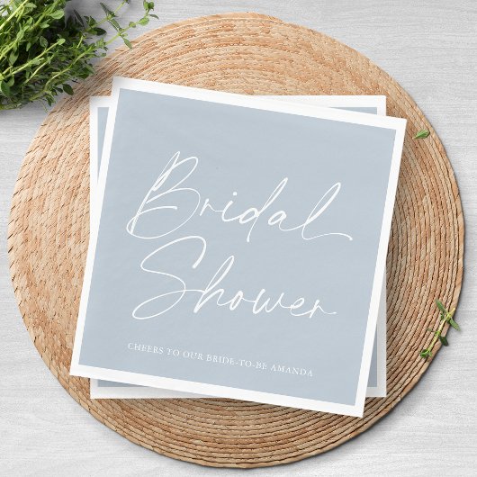 Dusty Blue Bridal Shower Napkin Servet