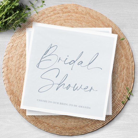 Dusty Blue Bridal Shower Napkin Servet