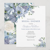 Dusty Blue Bridal Shower-uitvindingen Kaart (Voorkant / Achterkant)