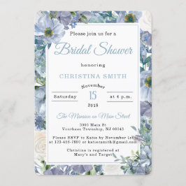 Dusty Blue Bridal Shower-uitvindingen Kaart