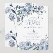 Dusty Blue Bridal Shower-uitvindingen Kaart (Voorkant / Achterkant)